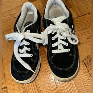 Vintage 90s Candies Platform Suede Lace Up Sneakers Black & White Size 7.5